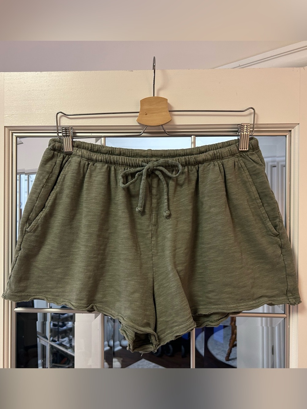 aerie Olive Drawstring Athletic Lounge Shorts